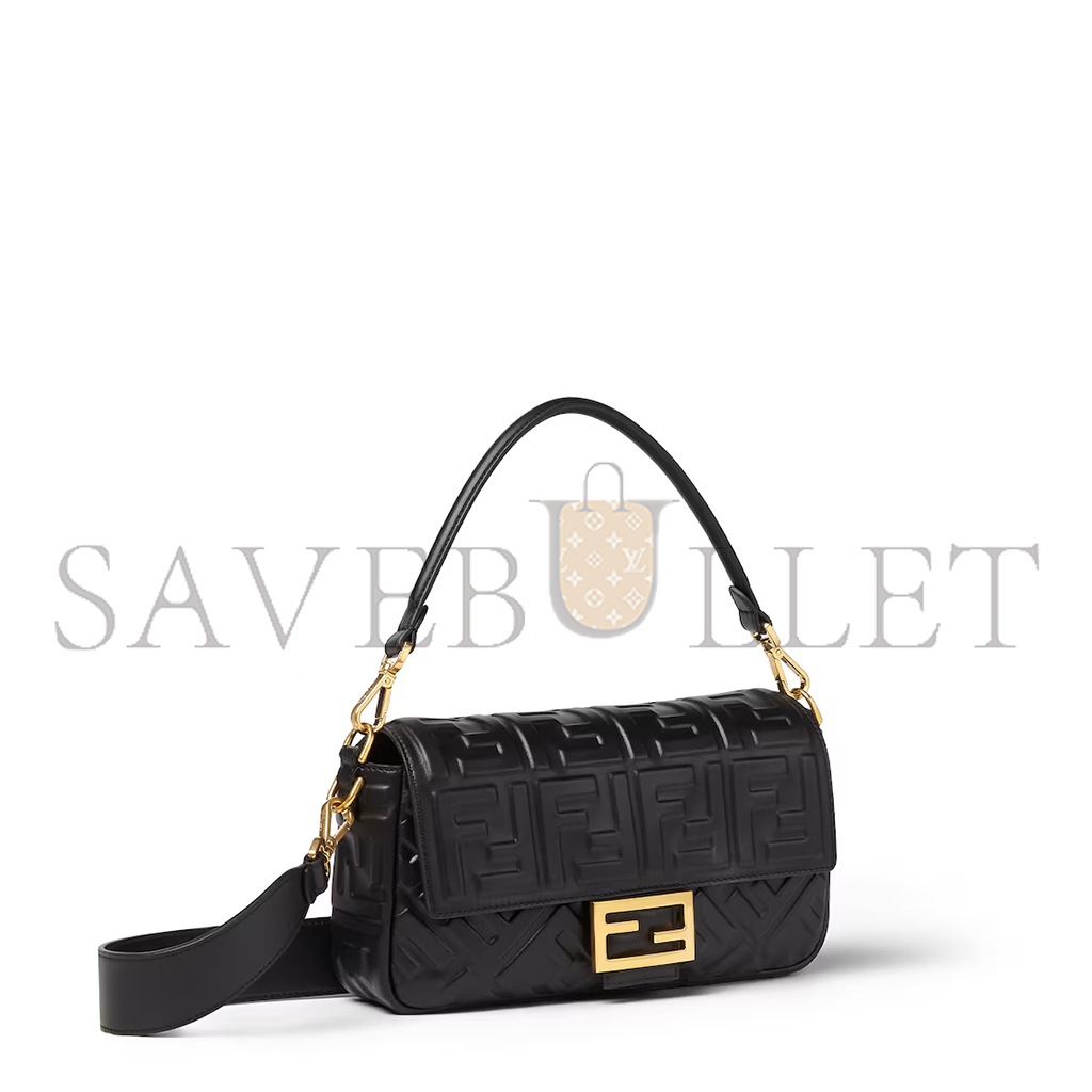 F**di baguette black leather bag 8br600at57f15zw (27*15*6cm)